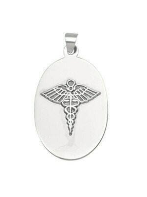 White Gold Medical Data Pendant 10KT White Gold Medical Data Pendant 10KT