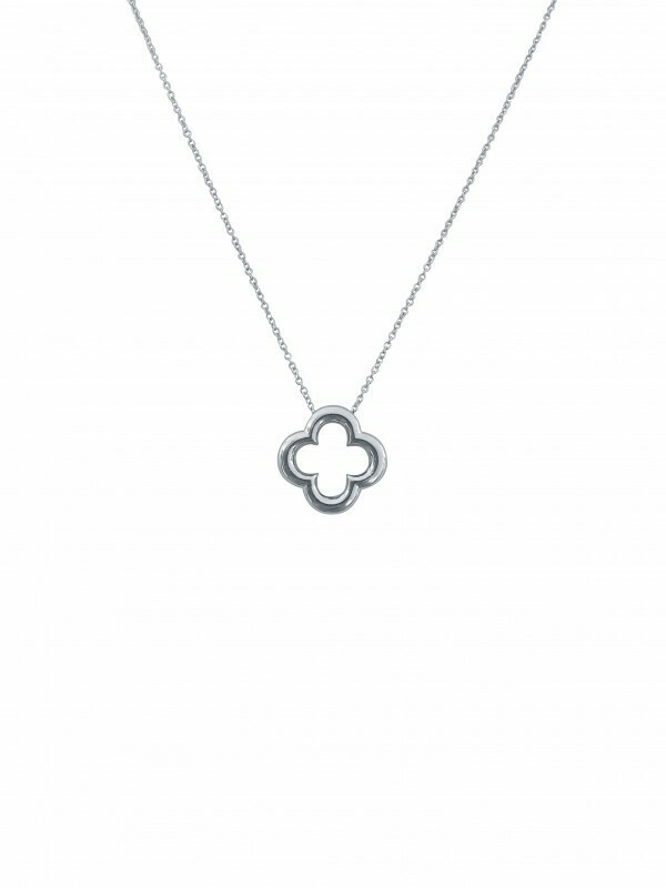 White Gold Clover Necklace 14KT