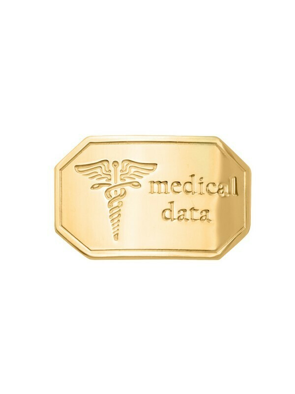 Yelllow Gold Medical Data Plate 10KT &amp; 14KT