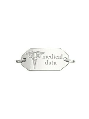 White Gold Medical Data Plate 10KT & 14KT White Gold Medical Data Plate 10KT & 14KT