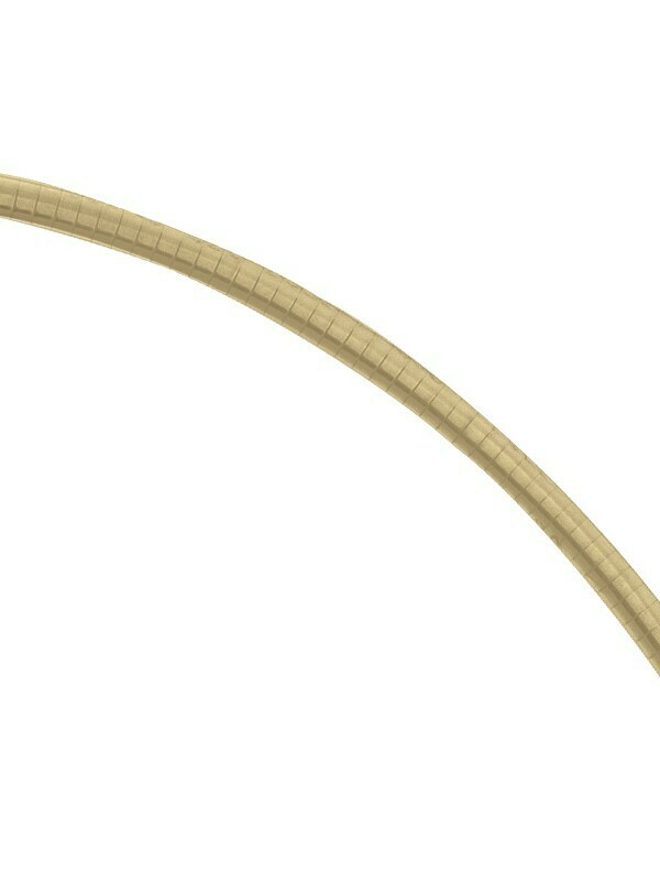 White &amp; Yellow Gold Two Tone Reversible Omega Necklace 14KT &amp; 18KT
