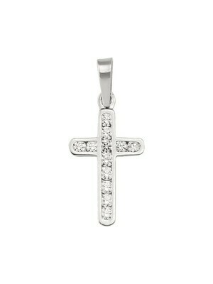 White C.Z. Cross 18KT