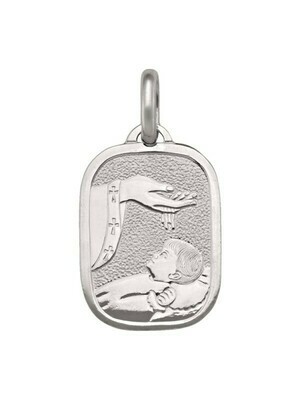 White Gold Solid Baptism Medal 14KT & 18KT White Gold Solid Baptism Medal 14KT & 18KT