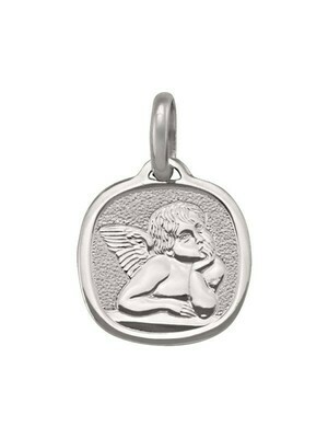 White Gold Solid Angel Medal 10KT, 14KT & 18KT White Gold Solid Angel Medal 10KT, 14KT & 18KT