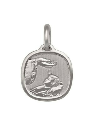 White Gold Solid Baptism Medal 10KT, 14KT & 18KT White Gold Solid Baptism Medal 10KT, 14KT & 18KT