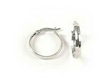 10K White Gold Polished Hoop Earrings