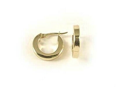 10K Yellow Gold Polished Square Tube Hoop Earrings