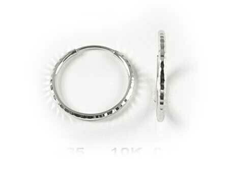 10K White Gold Thin Sleeper Earrings 10K White Gold Thin Sleeper Earrings