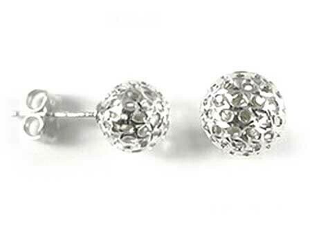 10K White Gold 8MM Mesh Ball Stud Earrings 10K White Gold 8MM Mesh Ball Stud Earrings