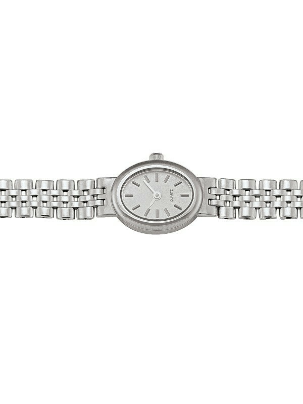 Ladies White Gold Oval Face Watch 14KT &amp; 18KT