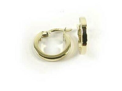 10K Yellow Gold Polished Square Tube Hoop Earrings