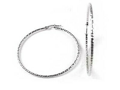 10K White Gold Shimmer Cut Hoop Earrings 10K White Gold Shimmer Cut Hoop Earrings