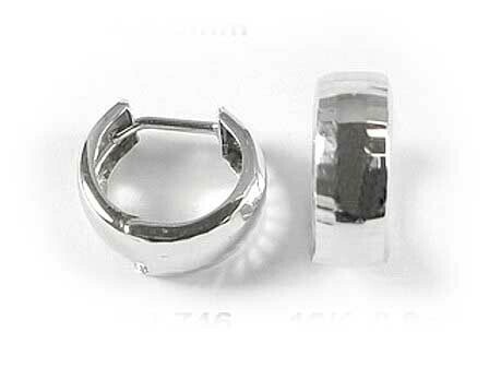 10K White Gold Huggy Earrings