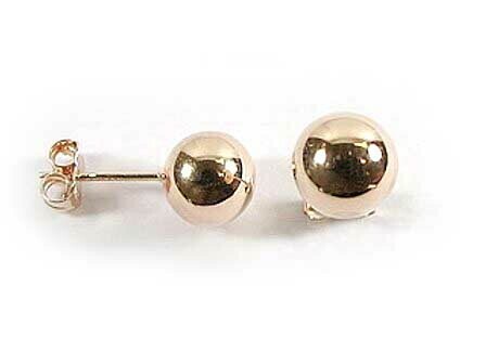 10K Rose Gold 8MM High Polish Ball Stud Earrings 10K Rose Gold 8MM High Polish Ball Stud Earrings