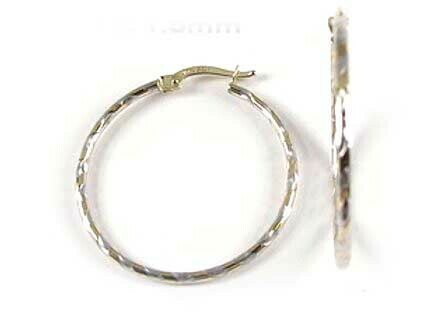 10K Yellow &amp; White Gold Two Tone Hoop Earrings