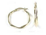 10K Yellow Gold Twisted Hoop Earrings