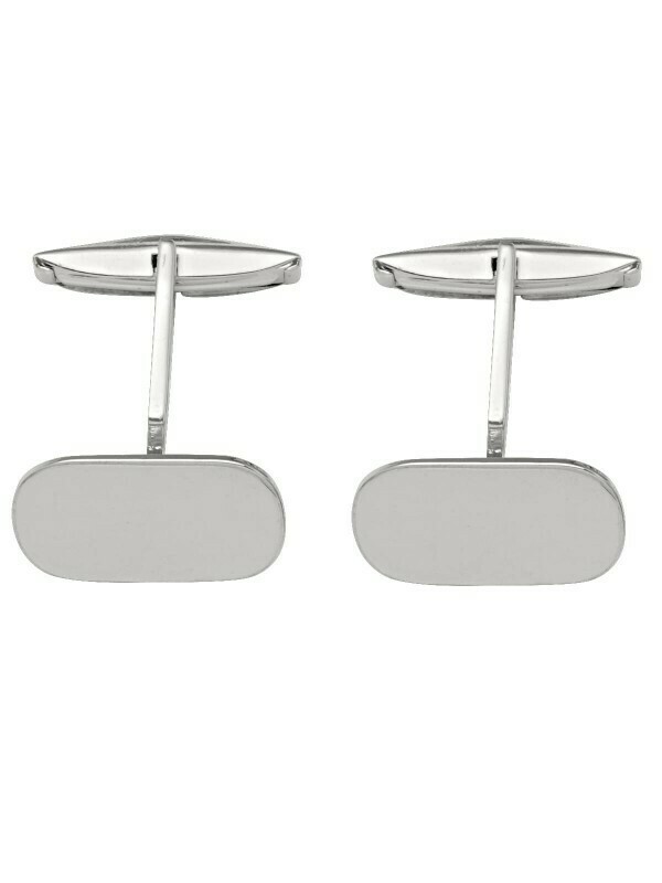 White Gold Rectangular Cufflinks 10KT