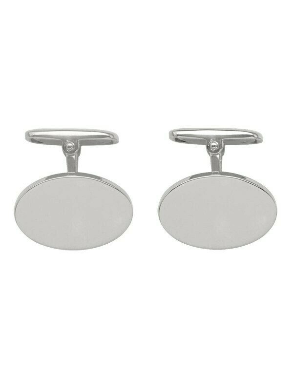 White Gold Oval Cufflinks 10KT, 14KT &amp; 18KT