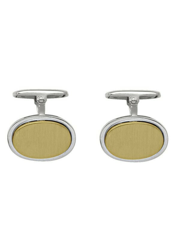 White &amp; Yellow Gold Two Tone Fancy Cufflinks 14KT