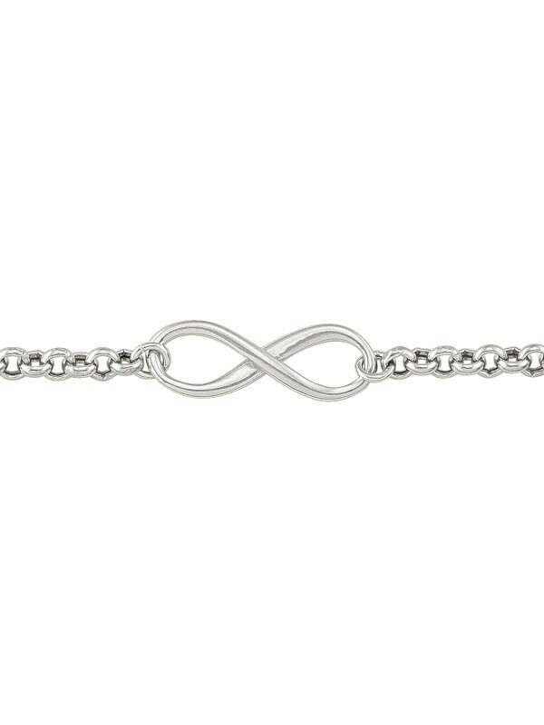 Sterling Silver Rhodium Plated Infinity Bracelet