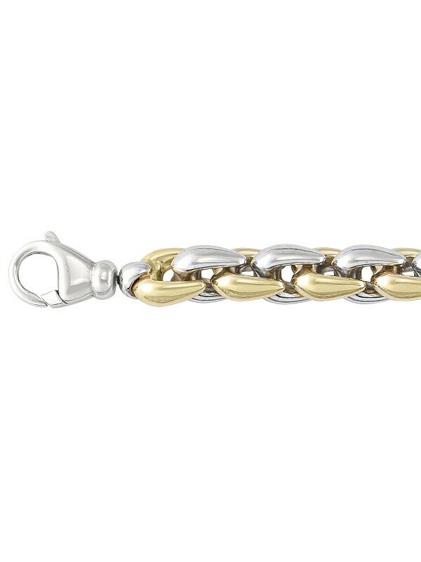 Sterling Silver Yellow Gold Plated And Rhodium Finish Fancy Bracelet