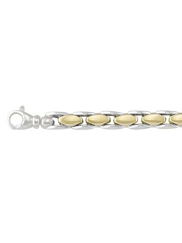 Sterling Silver Yellow Gold Plated And Rhodium Finish Fancy Bracelet