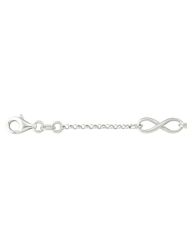 Sterling Sivler Rhodium Plated Infinity Station Bracelet