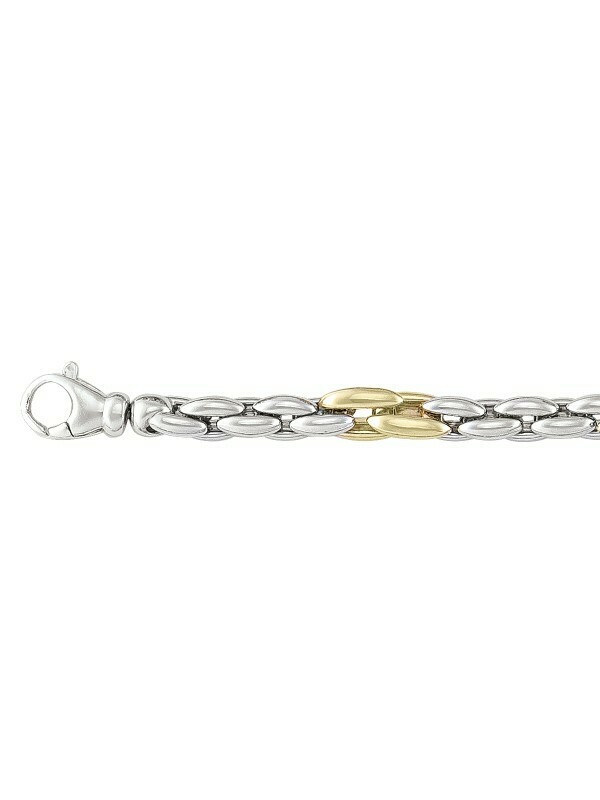 Sterling Silver Yellow Gold Plated And Rhodium Finish Fancy Bracelet