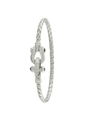 Sterling Silver Fancy Buckle Bangle