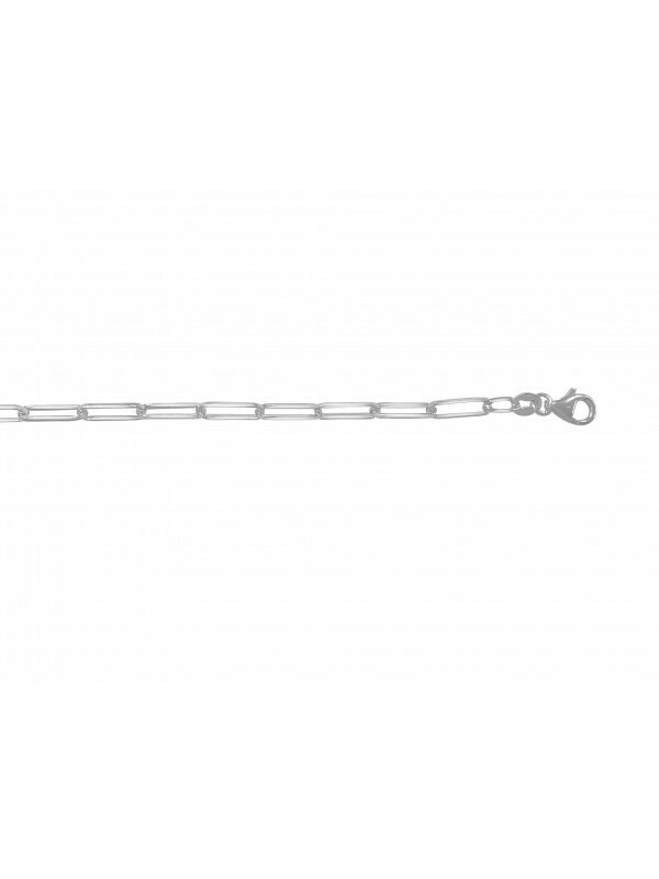 Silver Rhodium Paper Clip Link Chain Silver Rhodium Paper Clip Link Chain