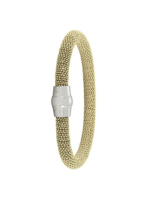 Sterling Silver Yellow Gold Plated Magnetic Clasp Bangle