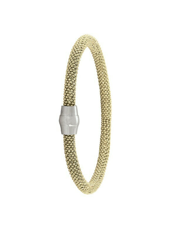 Sterling Silver Yellow Gold Plated Magnetic Clasp Bangle