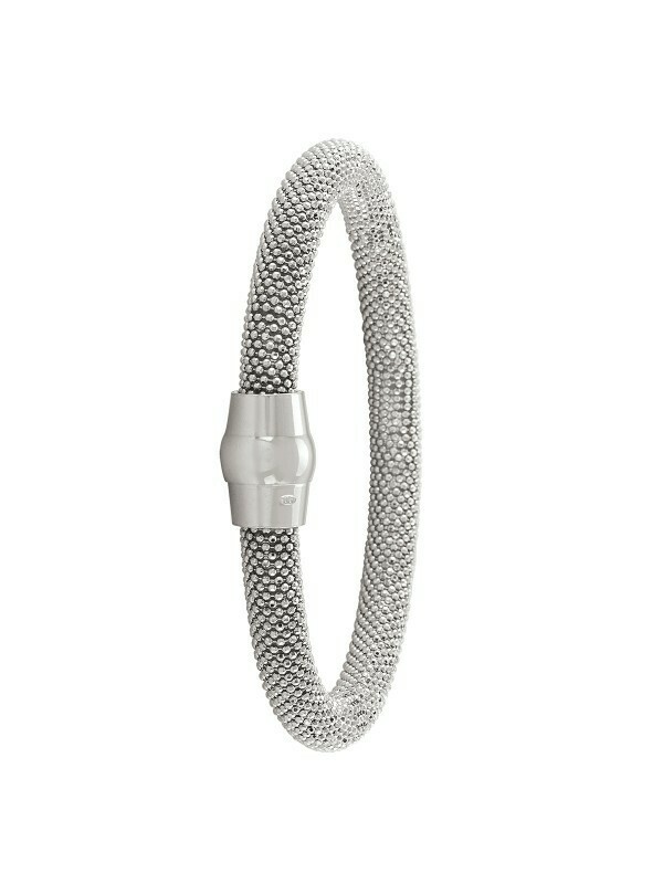 Sterling Silver Rhodium Plated Magnetic Clasp Bangle