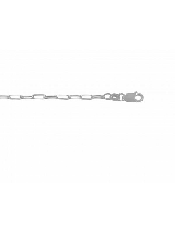 Silver Rhodium Paper Clip Link Chain