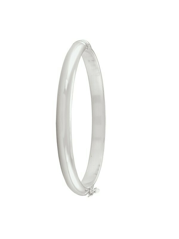 Sterling Sivler Plain Domed Bangle