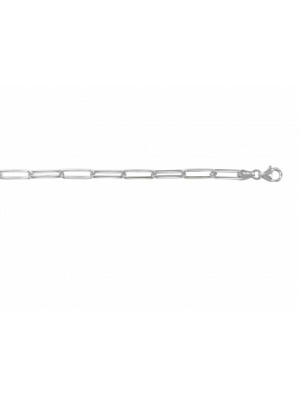 Silver Rhodium Paper Clip Link Chain