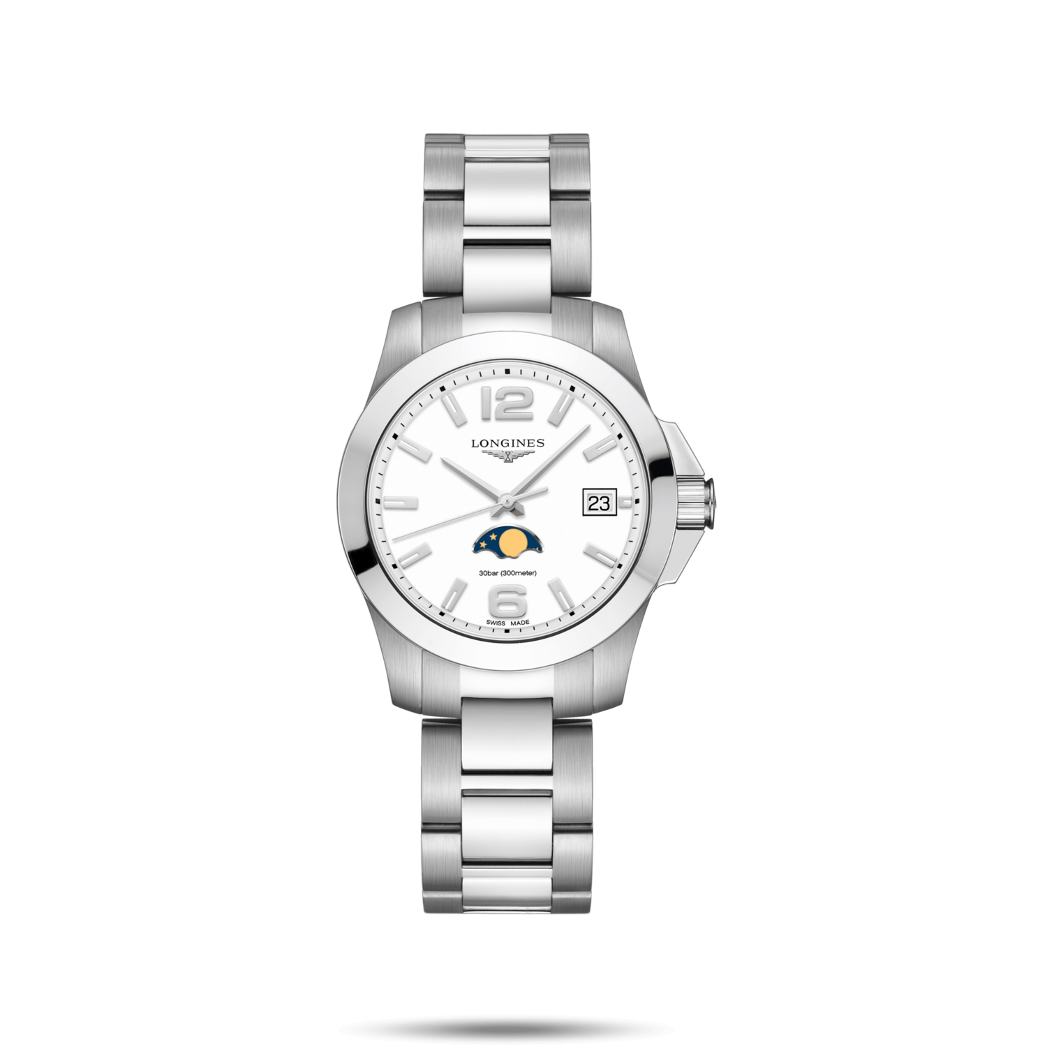 Conquest White Dial 34MM Quartz L33814166