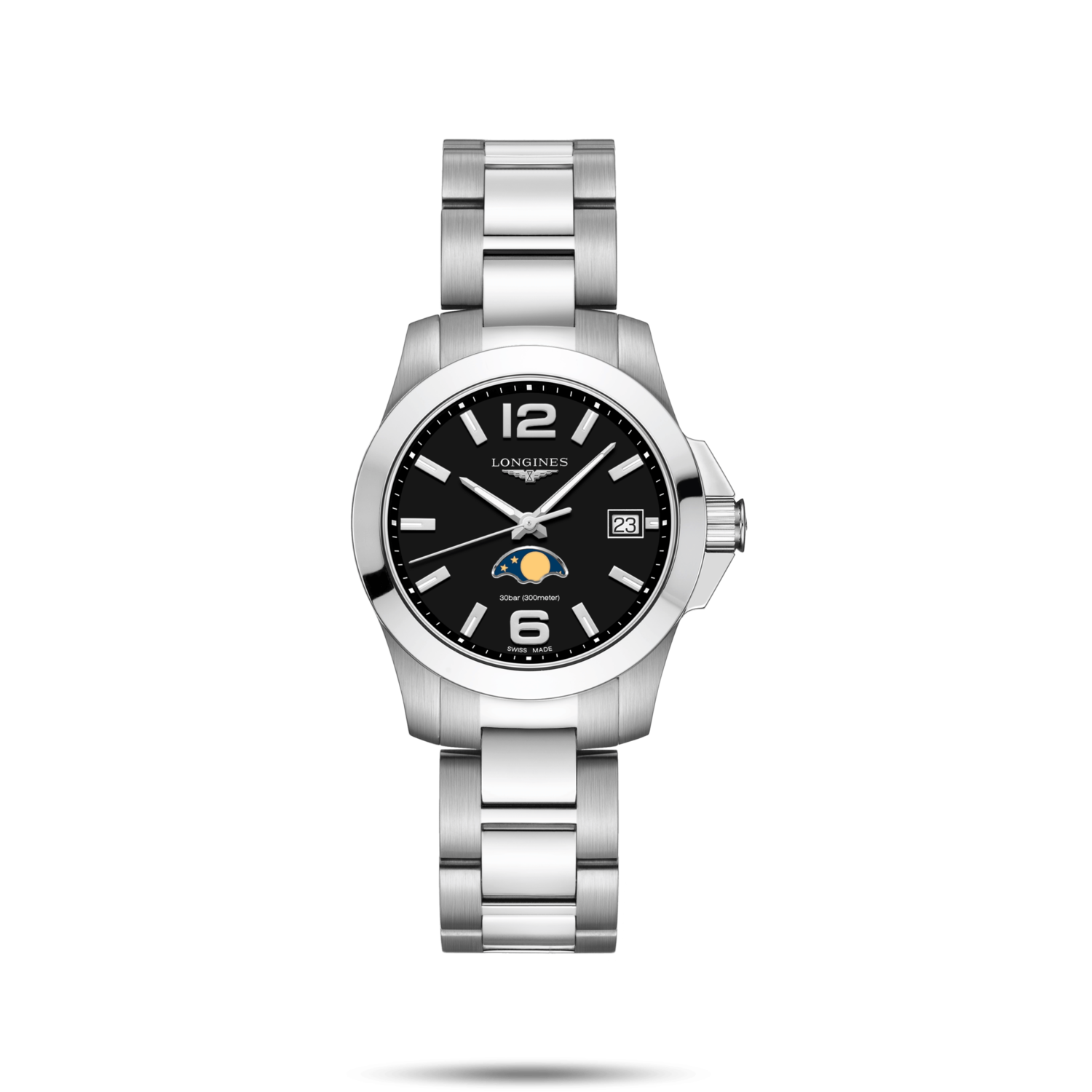 Conquest Black Dial 34MM Quartz L33814586