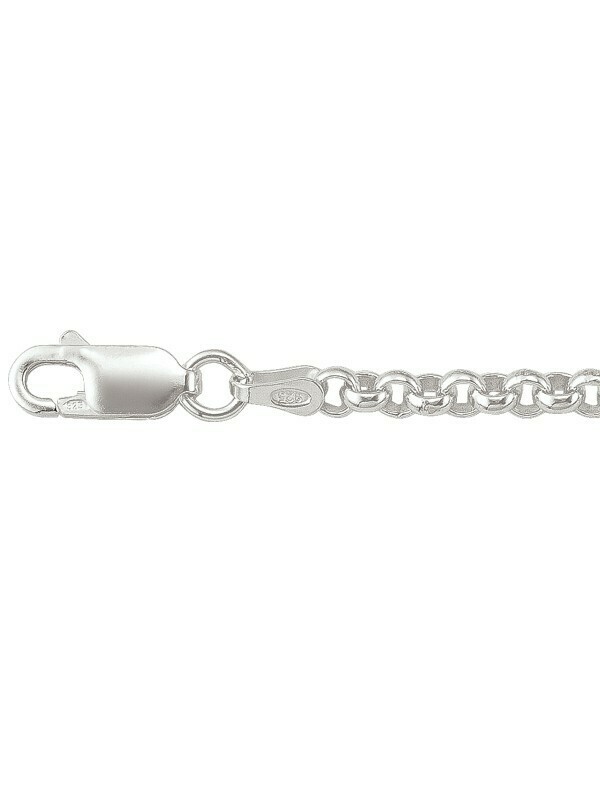 Silver Hollow Rolo Link Bracelet