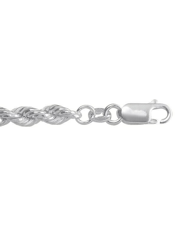 Silver Hollow Rope Link Bracelet