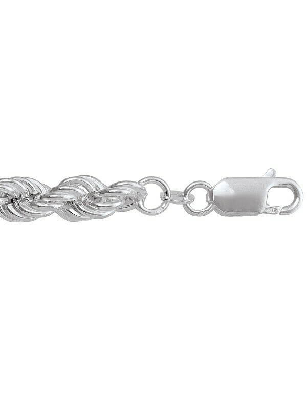 Silver Hollow Rope Link Bracelet