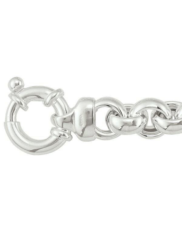 Silver Hollow Rolo Link Bracelet