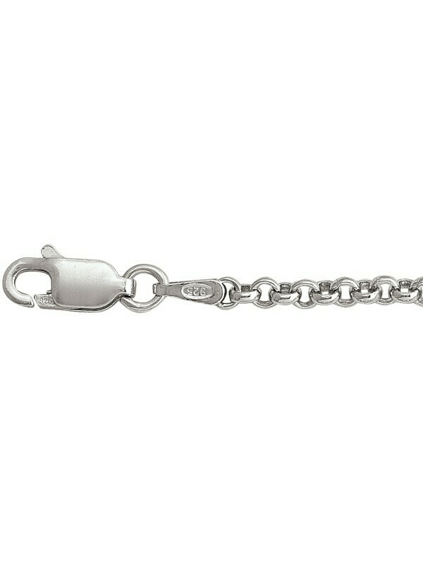 Silver Rhodium Hollow Rolo Link Chain Silver Rhodium Hollow Rolo Link Chain