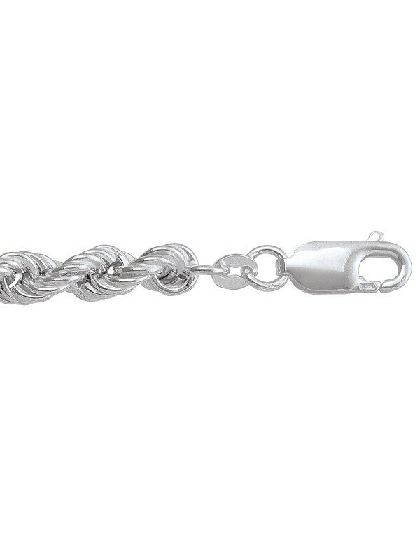 Silver Hollow Rope Link Bracelet