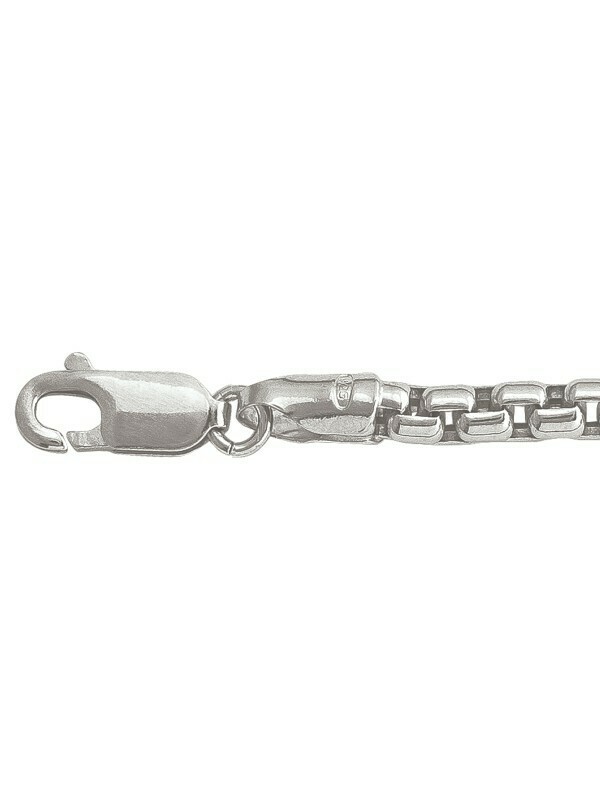 Silver Rhodium Hollow Box Link Chain Silver Rhodium Hollow Box Link Chain