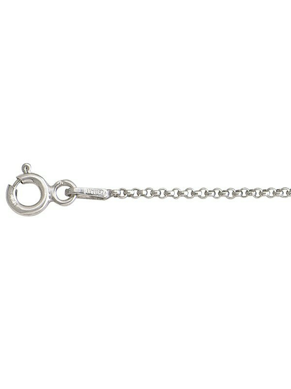 Silver Rhodium Hollow Rolo Link Chain Silver Rhodium Hollow Rolo Link Chain