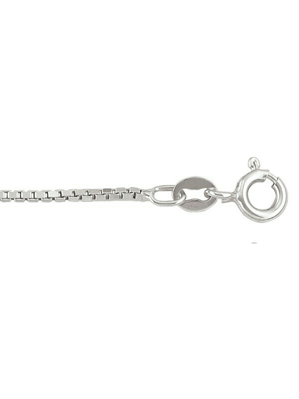 Silver Rhodium Solid Box Link Chain Silver Rhodium Solid Box Link Chain