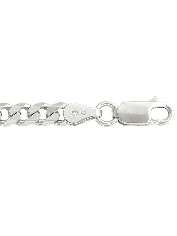 Silver Rhodium Solid Heavy Curb Link Chain Silver Rhodium Solid Heavy Curb Link Chain