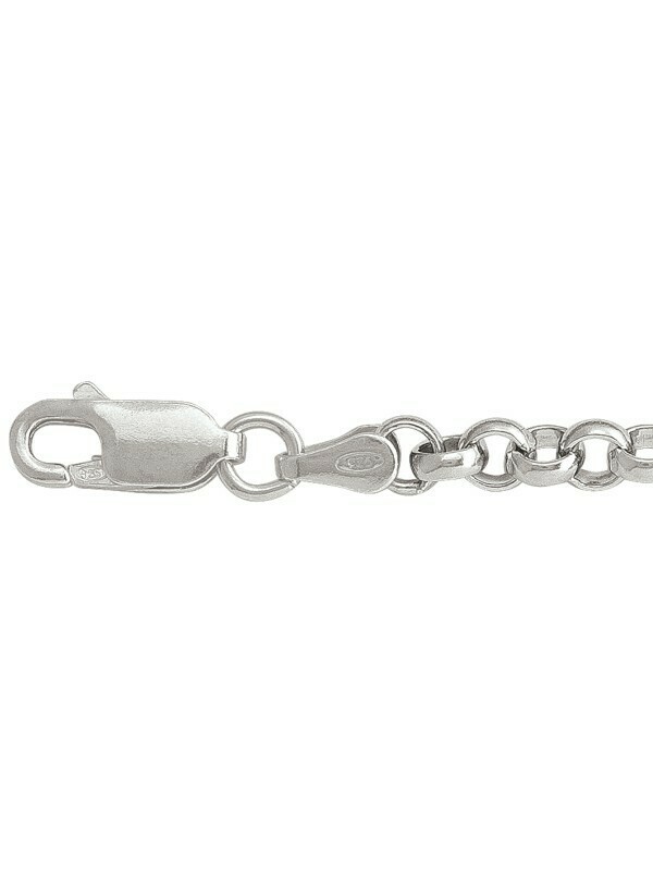 Silver Rhodium Hollow Rolo Link Chain Silver Rhodium Hollow Rolo Link Chain