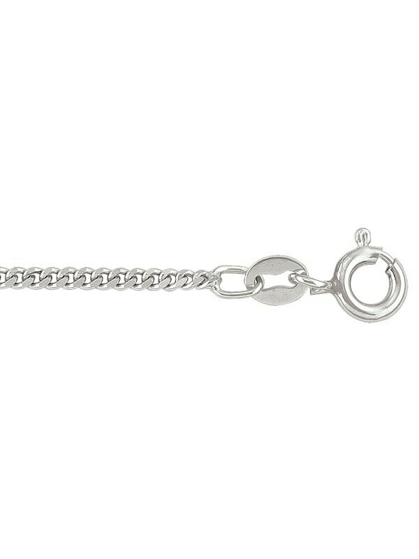 Silver Rhodium Solid Curb Link Chain Silver Rhodium Solid Curb Link Chain